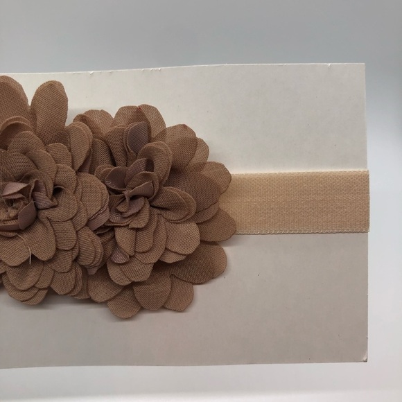 Joshelin Brown Tan Flower Headband Hairband - Picture 5 of 7